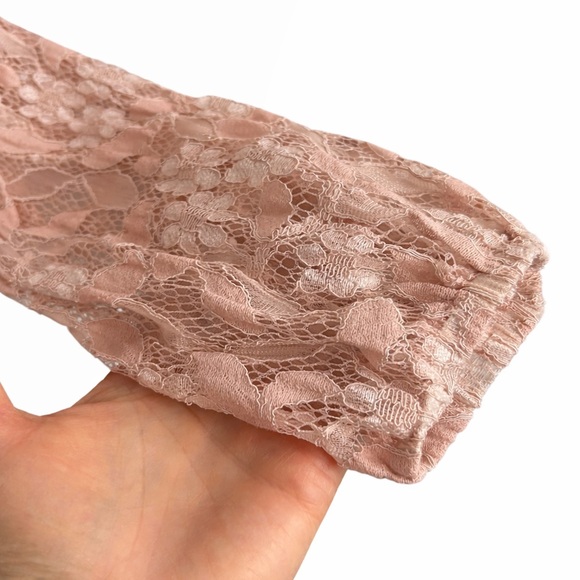 Soft Feminine Romantic Lace Sleeve - Balletcore Blouse - Dusty Pink - Size L - Picture 4 of 5